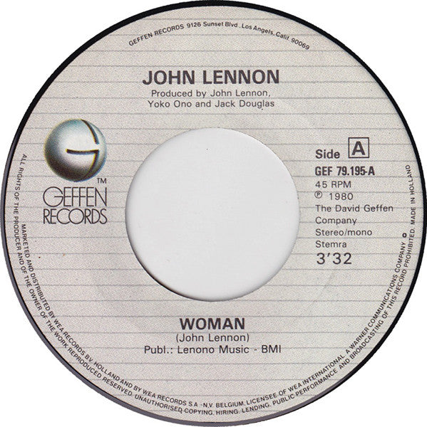 John Lennon : Woman (7", Single)