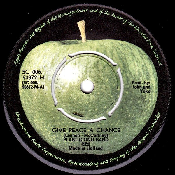 The Plastic Ono Band : Give Peace A Chance (7", Single, Mono)