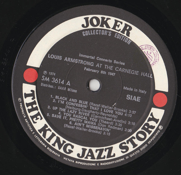 Louis Armstrong : Louis Armstrong At The Carnegie Hall (1947) (LP, Album)