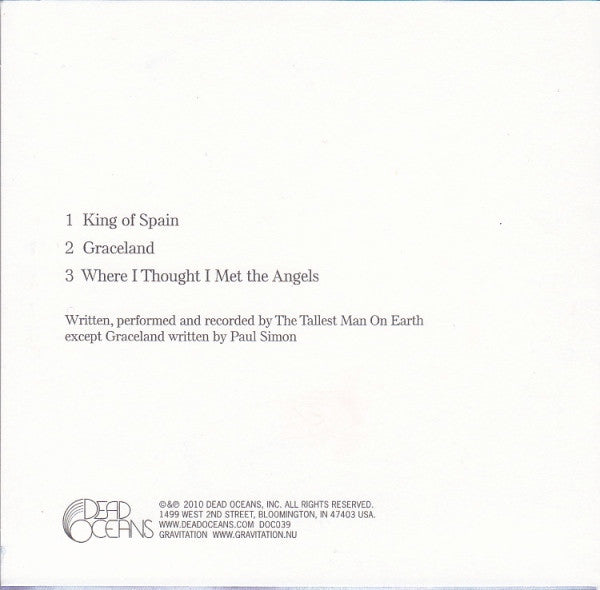 The Tallest Man On Earth : King Of Spain (CD, Single)