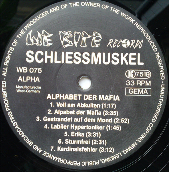 Schliessmuskel : Alphabet Der Mafia (LP, Album)