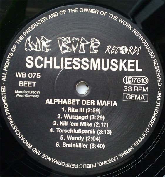 Schliessmuskel : Alphabet Der Mafia (LP, Album)