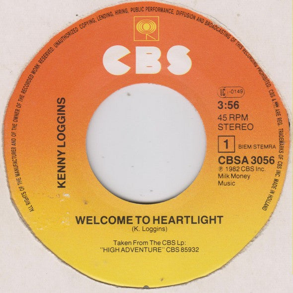 Kenny Loggins : Welcome To Heartlight (7", Single)