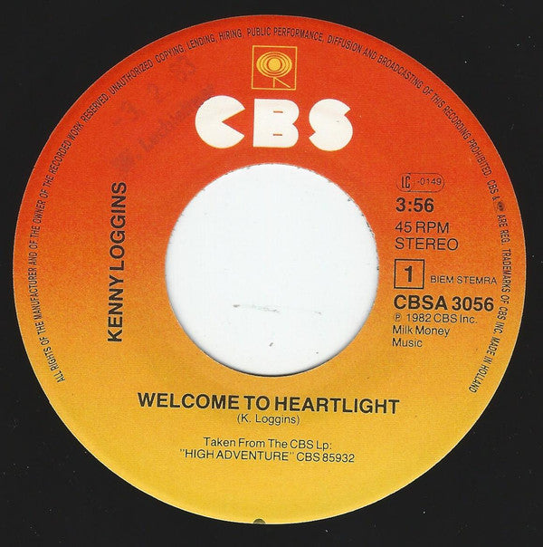 Kenny Loggins : Welcome To Heartlight (7", Single)