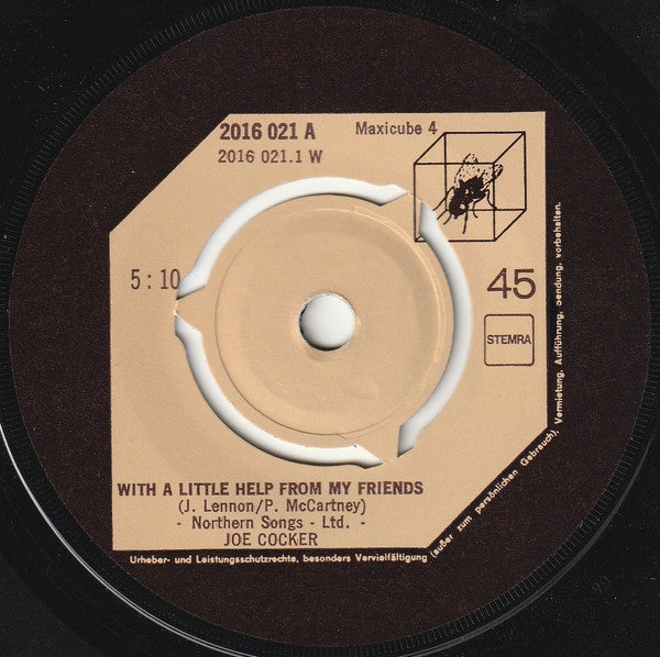 Joe Cocker : With A Little Help From My Friends / Delta Lady / The Letter (7", Maxi, 3-P)