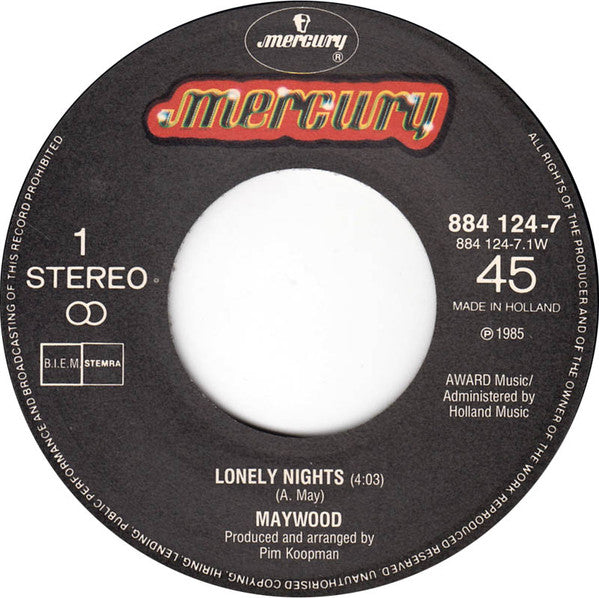 Maywood : Lonely Nights (7", Single)