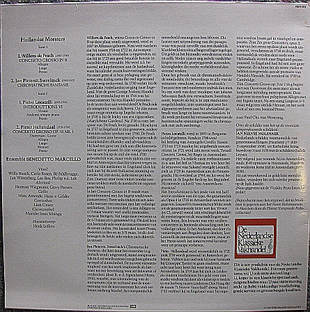 Willem de Fesch / Jan Pieterszoon Sweelinck / Pietro Antonio Locatelli / Pieter Hellendaal - Ensemble Benedetto Marcello : Hollandse Meesters (LP, Album)
