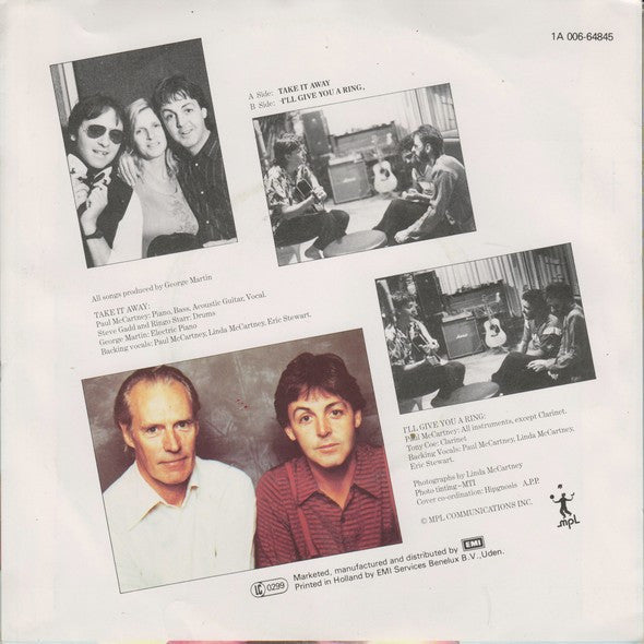 Paul McCartney : Take It Away (7", Single)