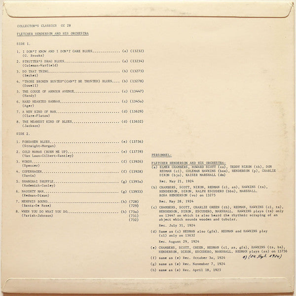Fletcher Henderson And His Orchestra : Fletcher Henderson And His Orchestra Vol. 2 (LP, Comp)