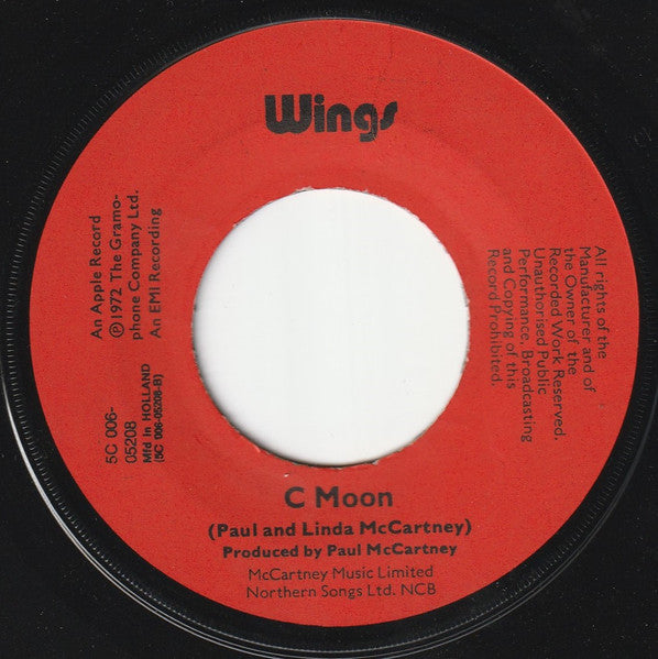 Wings (2) : Hi, Hi, Hi / C Moon (7", Single)