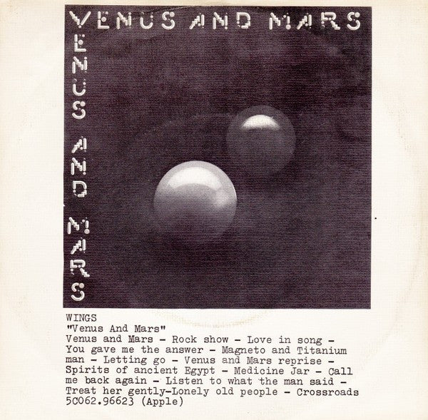 Wings (2) : Letting Go (7", Single)