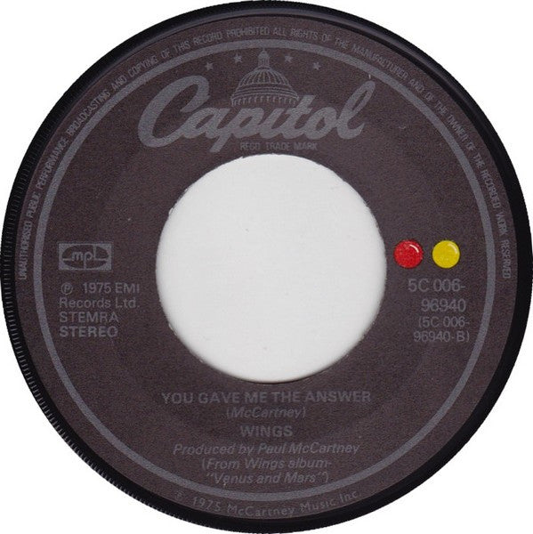 Wings (2) : Letting Go (7", Single)