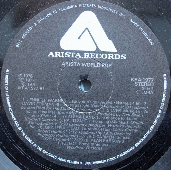Various : Arista World Pop (LP, Comp, Smplr, Gat)
