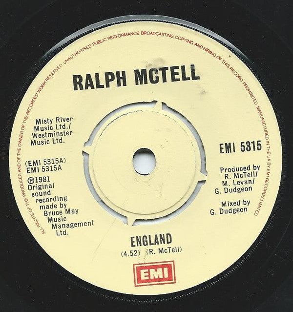 Ralph McTell : England (7")