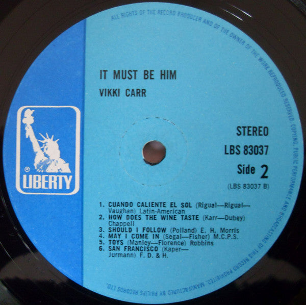 Vikki Carr : It Must Be Him (LP, Album, RE)