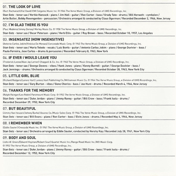 Stan Getz : Body And Soul (CD, Comp, RM)