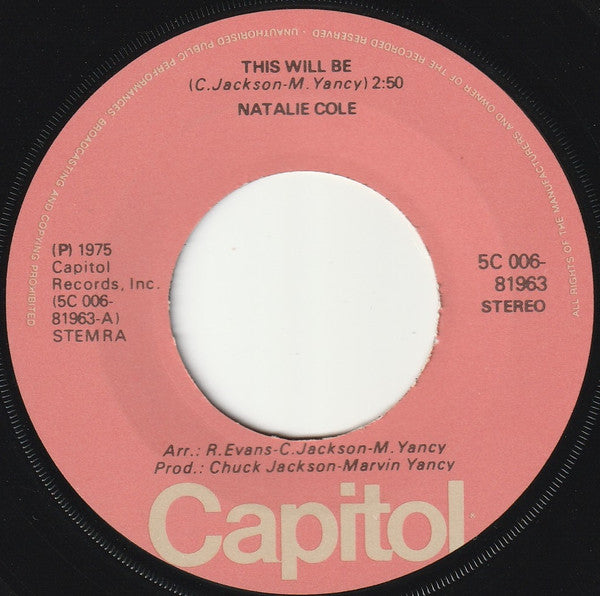 Natalie Cole : This Will Be (7", Single)