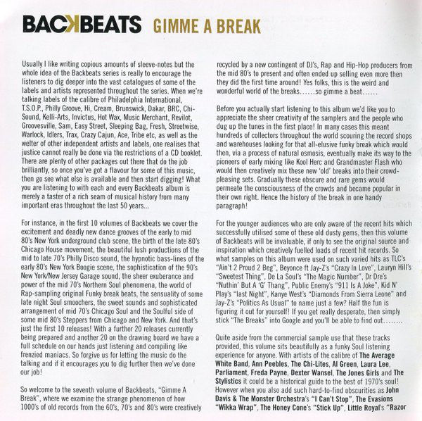 Various : Gimme A Break (70s Breakbeats & Future Samples) (CD, Comp)