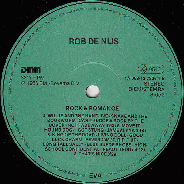 Rob De Nijs : Rock And Romance (LP, Album)