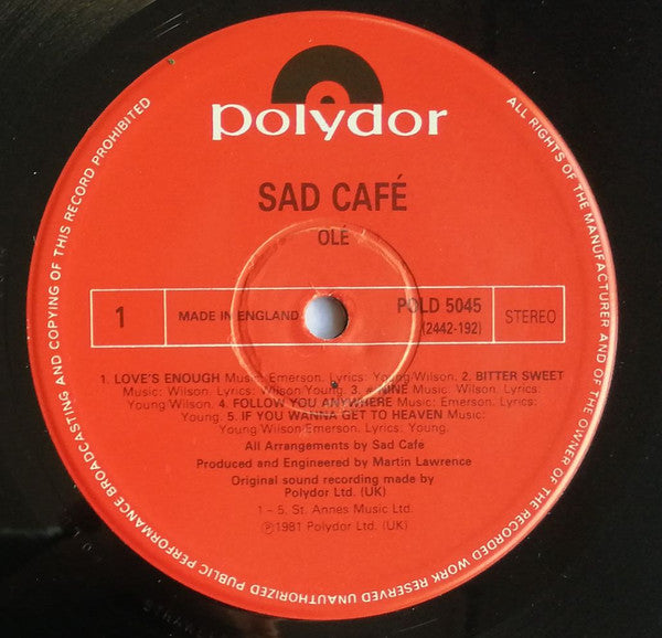 Sad Café : Olé (LP, Album)