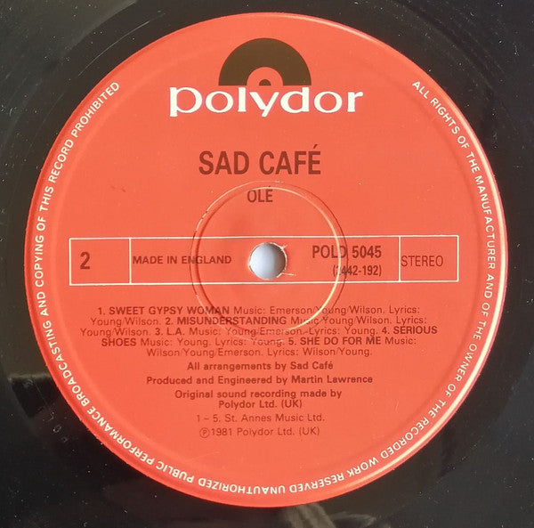 Sad Café : Olé (LP, Album)