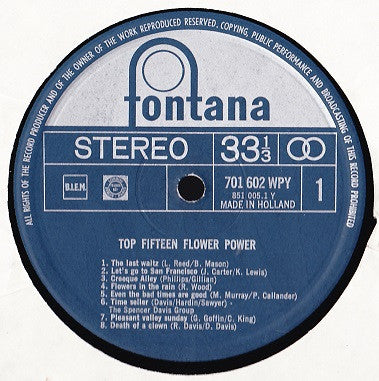 Various : Top Fifteen Flower Power (LP, Comp)