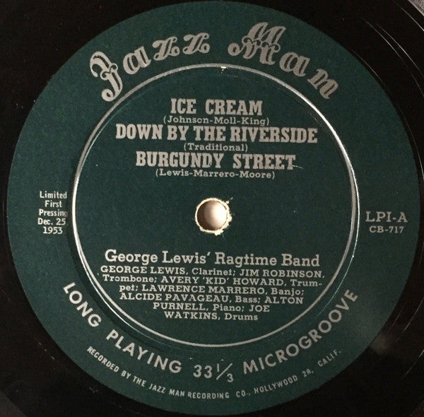 George Lewis' Ragtime Band : George Lewis' Ragtime Band - Vol. 1 (10", Ltd)