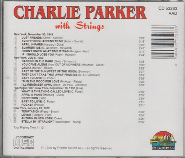 Charlie Parker With Strings : Charlie Parker With Strings (CD, Comp)