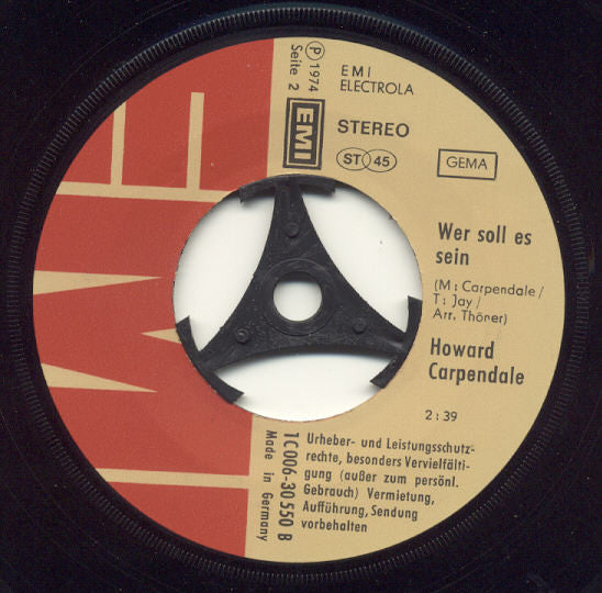 Howard Carpendale : Du Fängst Den Wind Niemals Ein (7", Single)