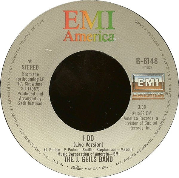 The J. Geils Band : I Do (Live Version) (7", Single)
