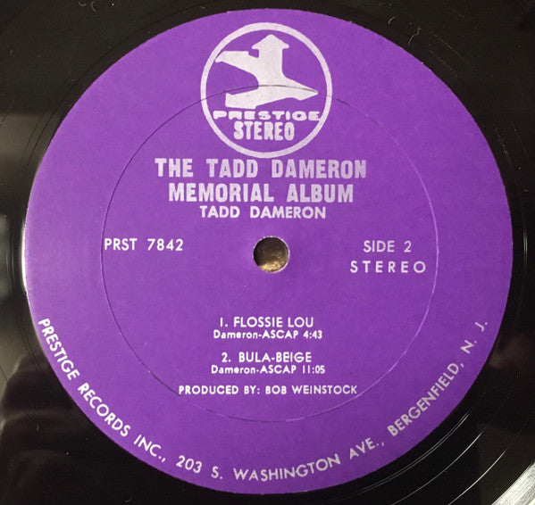 Tadd Dameron : The Tadd Dameron Memorial Album (LP, Album, RE, RM, Pur)