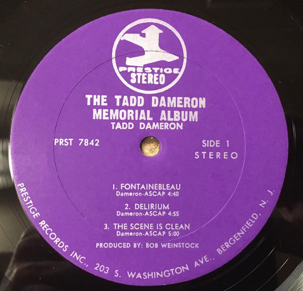 Tadd Dameron : The Tadd Dameron Memorial Album (LP, Album, RE, RM, Pur)