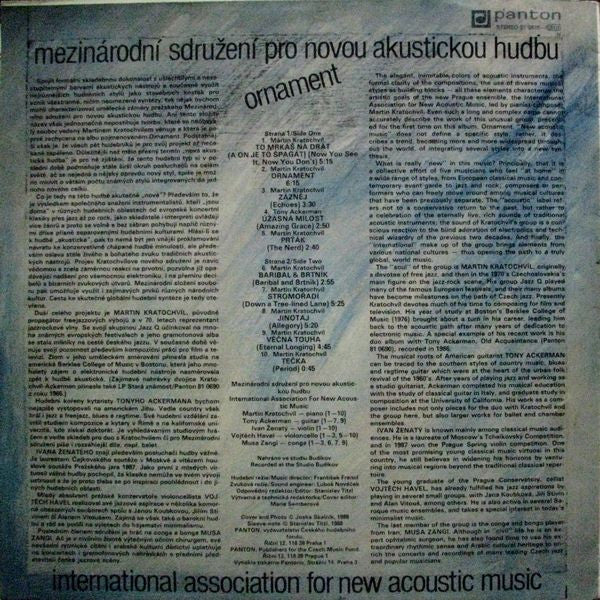 Mezinárodní Sdružení Pro Novou Akustickou Hudbu : Ornament (LP, Album, RP)