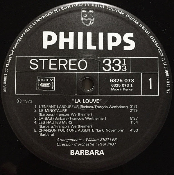 Barbara (5) : La Louve (LP, Album)