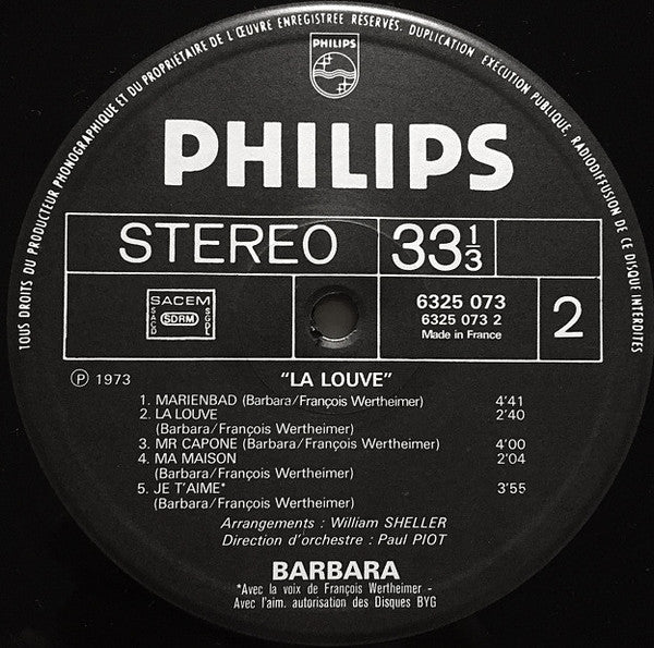 Barbara (5) : La Louve (LP, Album)