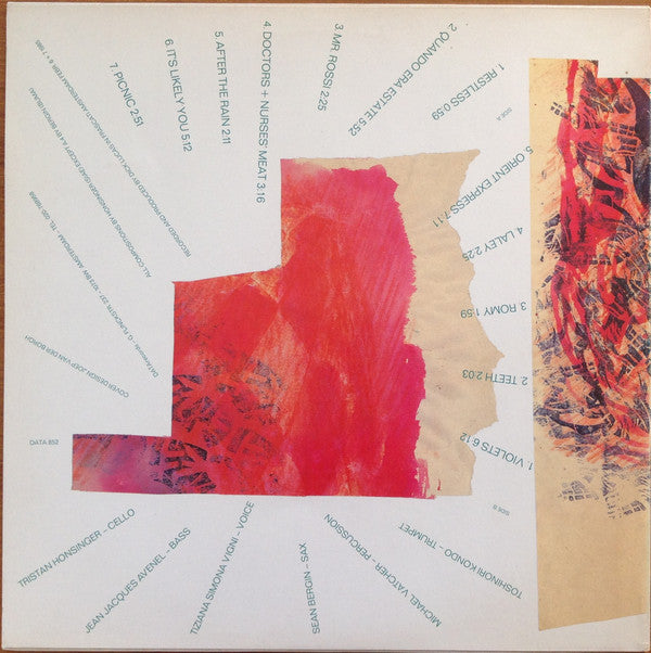 Tristan Honsinger : Picnic (LP, Album)