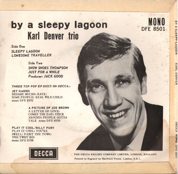 Karl Denver : By A Sleepy Lagoon (7", EP)