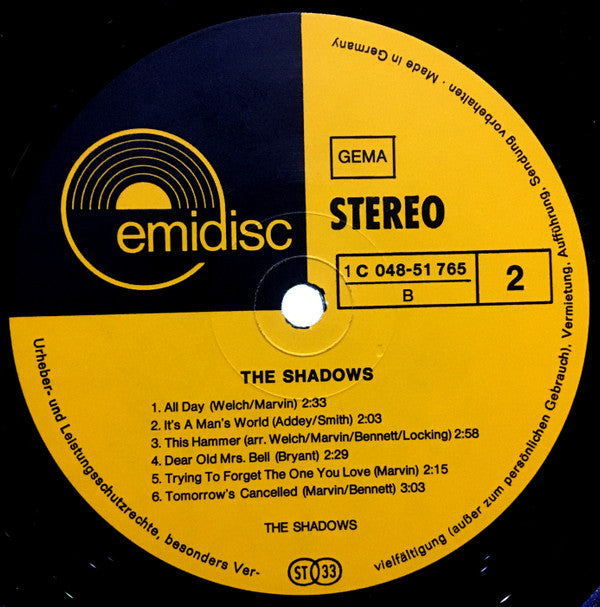 The Shadows : The Shadows (LP, Comp)