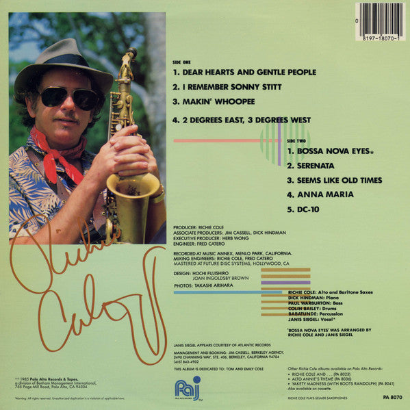 Richie Cole : Bossa Nova Eyes (LP, Album)