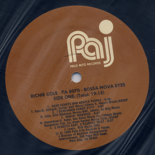 Richie Cole : Bossa Nova Eyes (LP, Album)