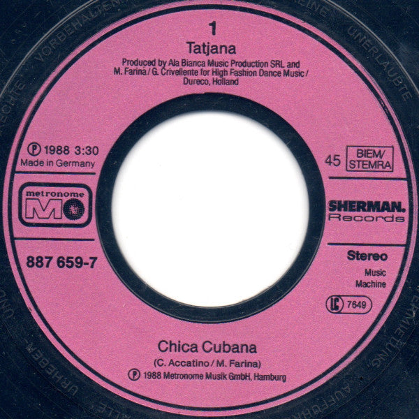 Tatjana : Chica Cubana (7", Single)