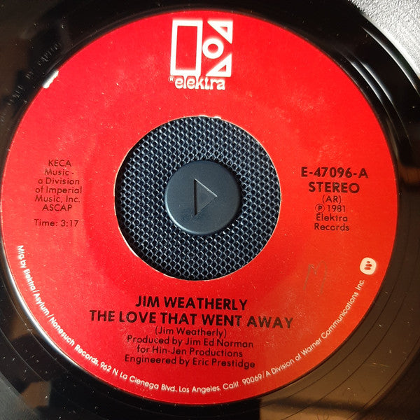 Jim Weatherly : The Love That Went Away (7", Single)