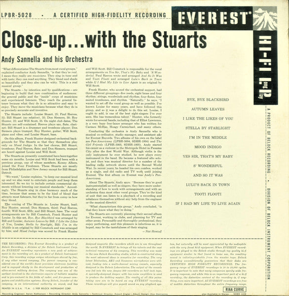 The Stuarts, Andy Sannella, Frank Hunter (2) : Close Up With The Stuarts (LP, Album, Mono)