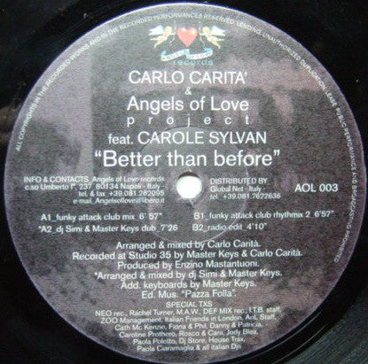 Angels Of Love : Better Than Before (12")