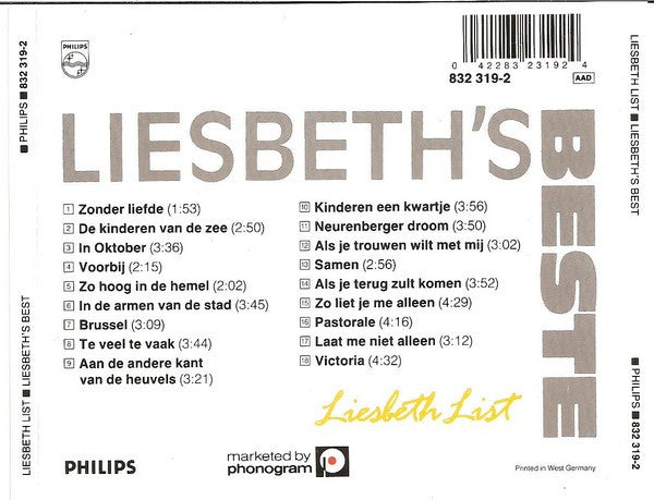 Liesbeth List : Liesbeth's Beste (CD, Comp)