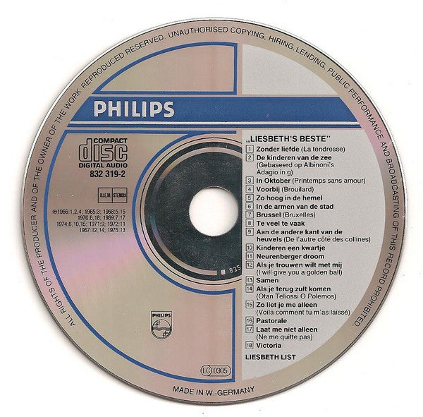 Liesbeth List : Liesbeth's Beste (CD, Comp)