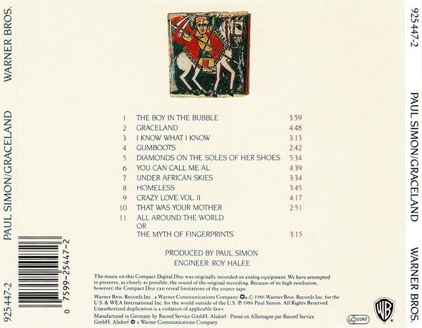 Paul Simon : Graceland (CD, Album)