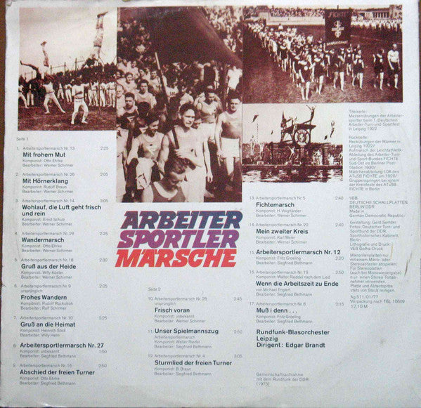 Rundfunk-Blasorchester Leipzig, Edgar Brandt : Arbeitersportlermärsche (LP)