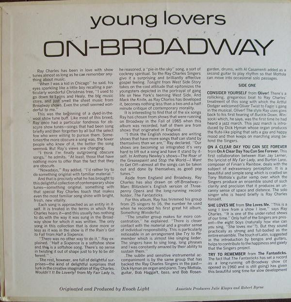 The Ray Charles Singers : Young Lovers On-Broadway (LP, Album, Gat)