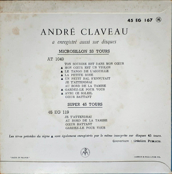 André Claveau : 3 - Quel Bonheur D'Aimer / Un Rendez-Vous Au Bois / Tu Peux Chercher / Écoutons Le Vent (7", EP, Mono)